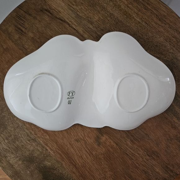 Anthropomorphic Pear Faced Branch Handle Divided Dish Tray PY Japan Vintage - Picture 7 of 8